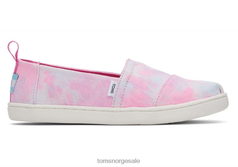 Toms barnungdom alpargata multi tie dye twillrosa slipsfarge sko 0V06V549