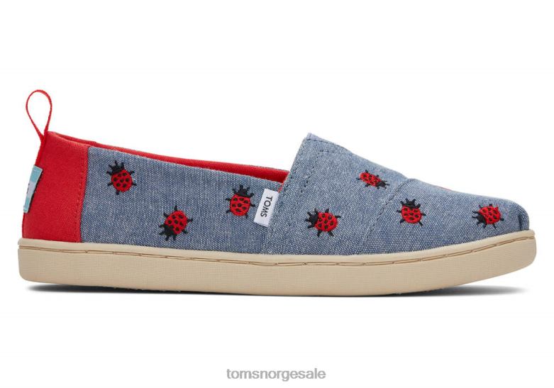 Toms barnungdoms alpargata heldige marihønerchambray sko 0V06V541