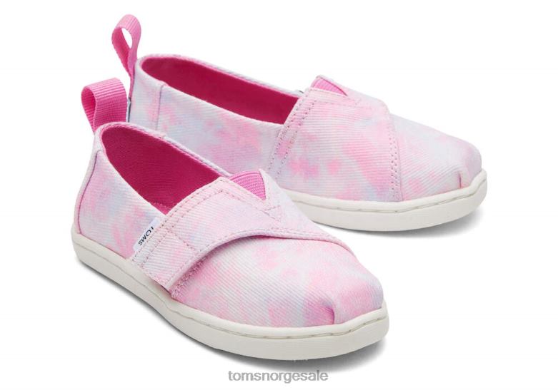 Toms barnbittesmå alpargata multi tie dye twillrosa slipsfarge sko 0V06V503