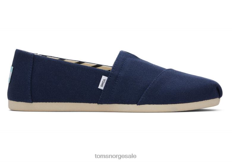 Toms kvinneralpargata eco resirkulert bomull bred breddemarine bred sko 0V06V14