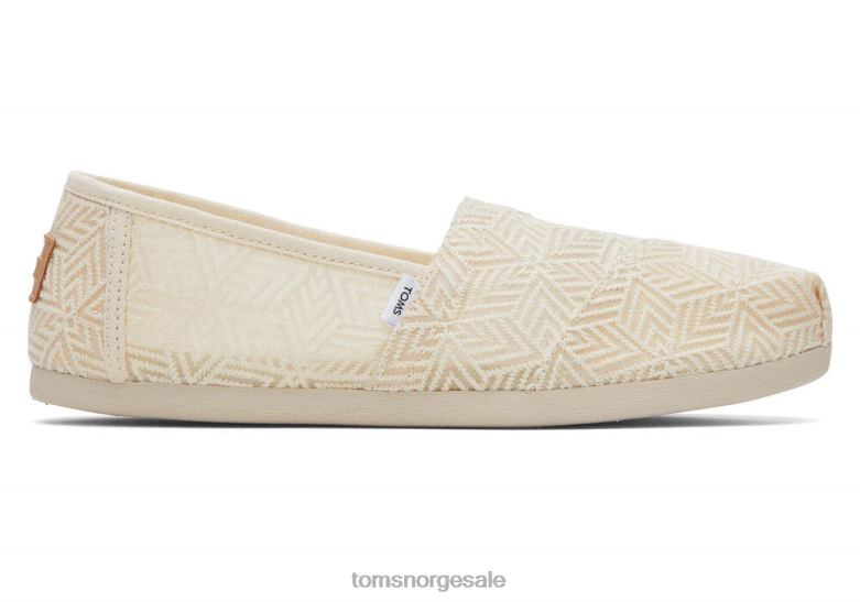 Toms kvinneralpargata geometriske blondernaturlige geometriske blonder sko 0V06V33