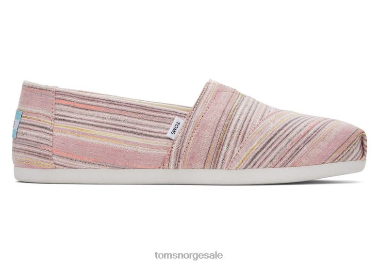 Toms kvinneralpargata øko striper resirkulert bomullpastellrosa myk stripe sko 0V06V29