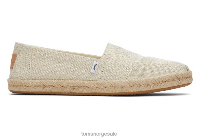 Toms kvinneralpargata metallisk linnaturlig gull metallic sko 0V06V117