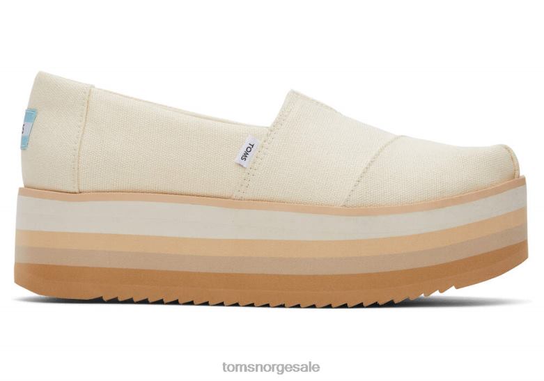 Toms kvinneralpargata plattform espadrillenaturlig lerret sko 0V06V133