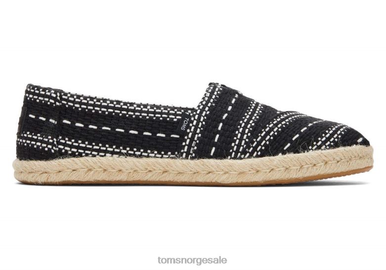 Toms kvinneralpargata chunky global vevd tau espadrillesvart vevd sko 0V06V149