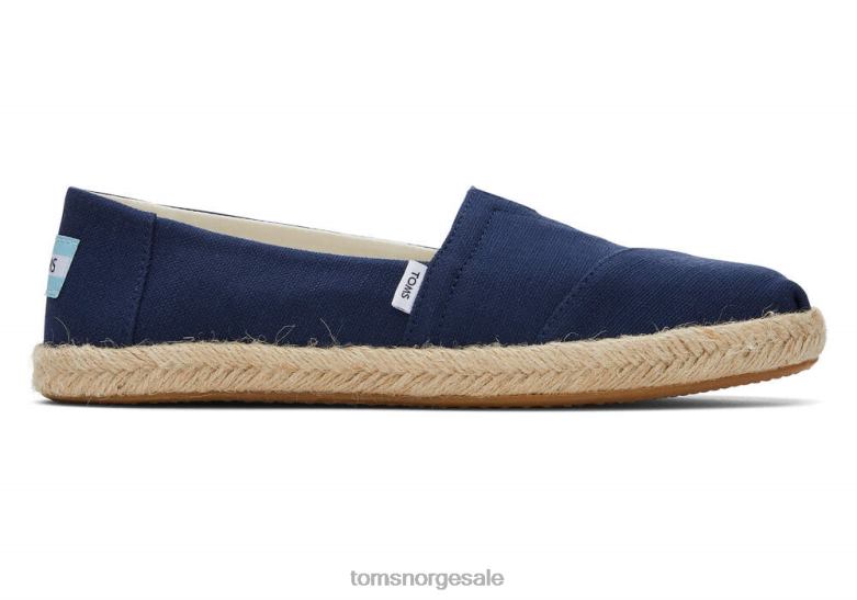 Toms kvinneralpargata eco resirkulert bomull tau espadrillemarinen sko 0V06V147