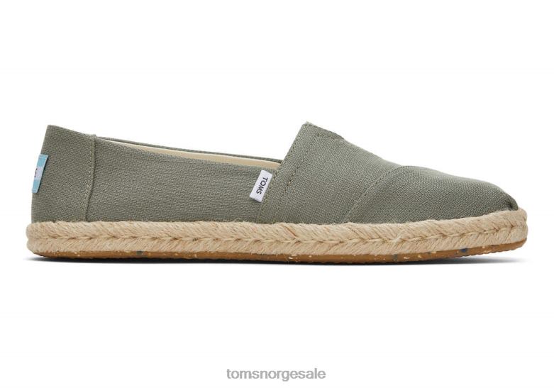 Toms kvinneralpargata eco rope espadrillevetiver grå tekstur vevd sko 0V06V160