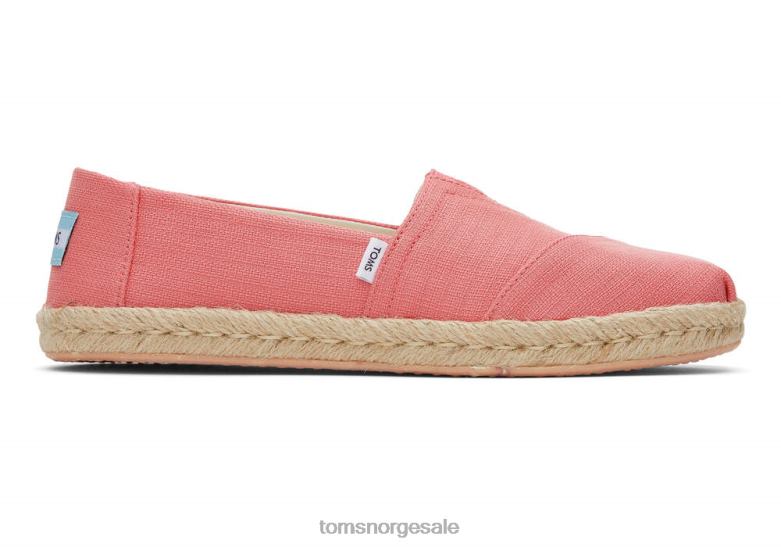 Toms kvinneralpargata eco rope espadrillevevd ferskentekstur sko 0V06V162