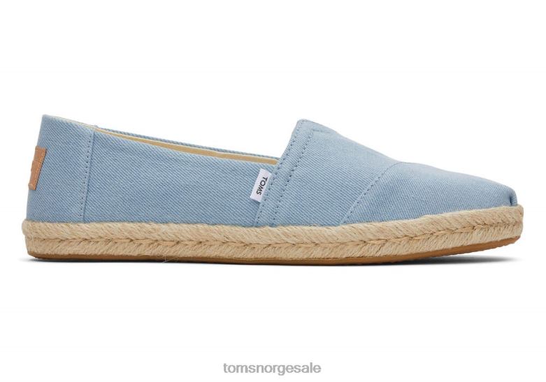 Toms kvinneralpargata vasket denim tau espadrillepastellblå vasket denim sko 0V06V148