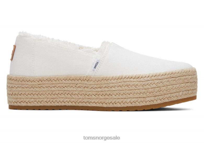 Toms kvinnervalencia eco platform espadrillehvitt lerret sko 0V06V165