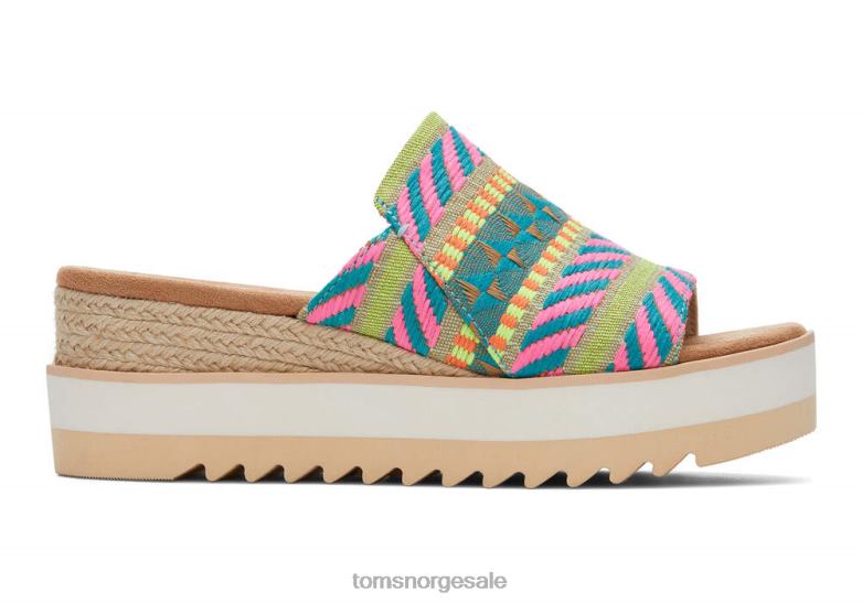 Toms kvinnerdiana mule sandalneon rosa global jacquard sko 0V06V204