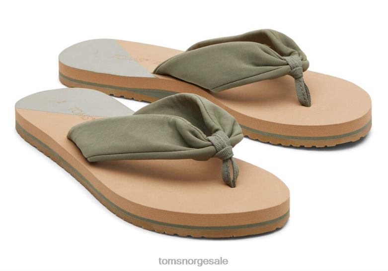 Toms kvinnerpiper eco flip flopvetiver grå repreve jersey sko 0V06V263