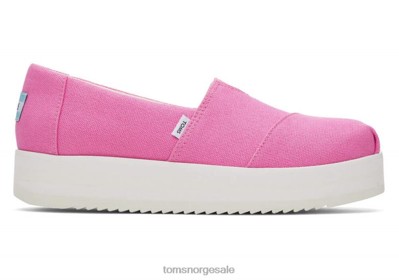 Toms kvinneralpargata midform espadrillerosa lerret sko 0V06V271